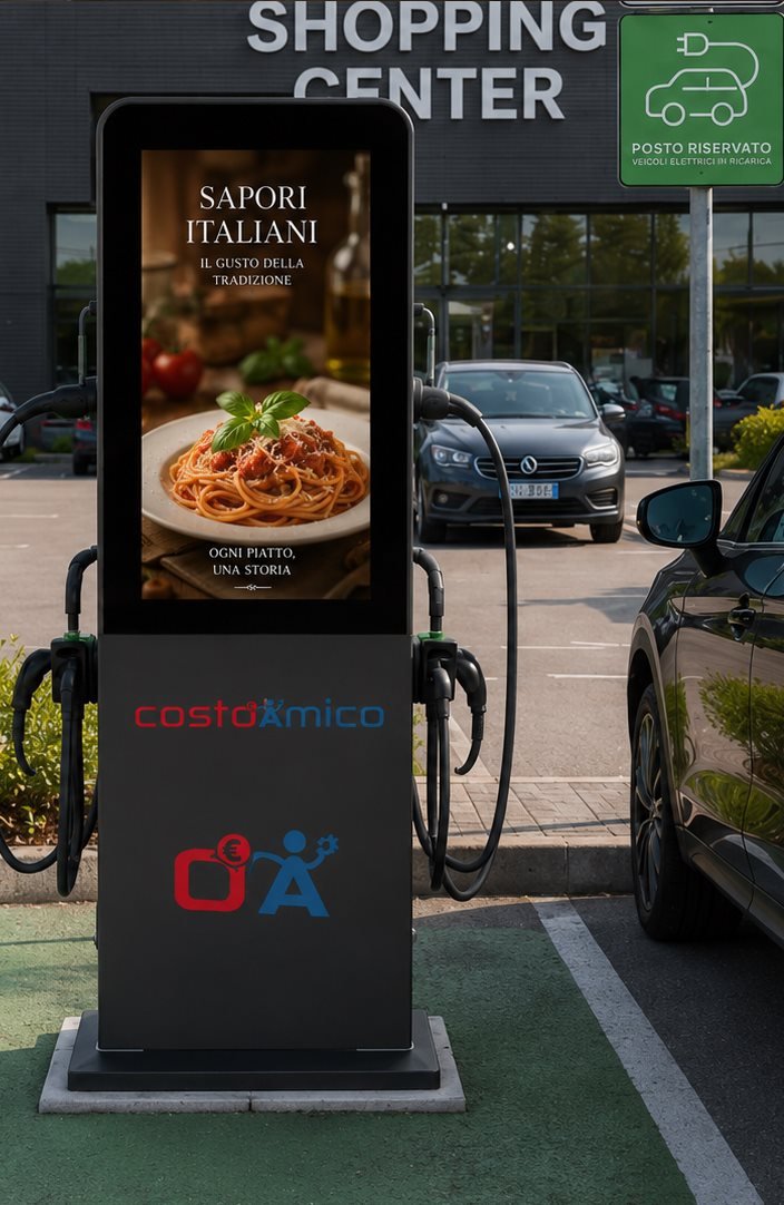 Colonnina di ricarica EV in uno shopping center